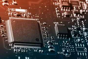 A close-up microchip
