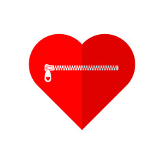 Valentines Day Heart Lock. Flat Icon on white background. Vector illustration