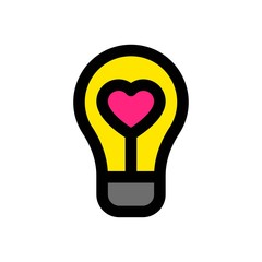 love and wedding related bulb with heart vectors with editable stroke,