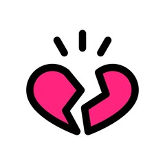 love and wedding related broken heart vectors with editable stroke,