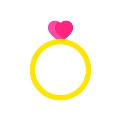 Fototapeta na wymiar love and wedding related heart ring vectors in flat design,