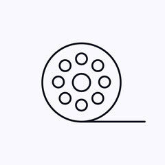 Tiny film reel icon isolated on white background