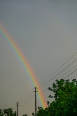 rainbow in the sky after rain