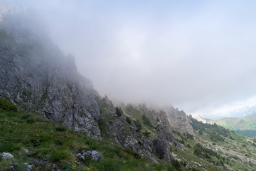 Fog revealing the mountain range, Ligurian Alps, northwestern Italy