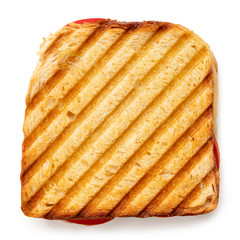 Cheese and tomato toasted sandwich.