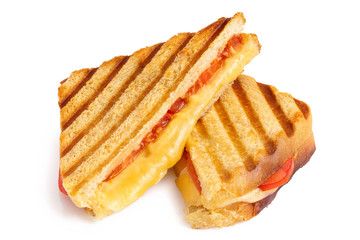 Cheese and tomato toasted sandwich.