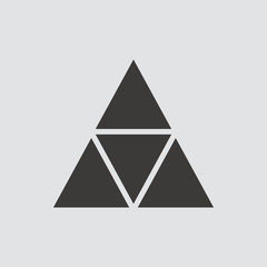 Pyramid icon isolated of flat style. Vector illustration.