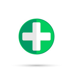 Pharmacy icon, flat graphic design template, vector illustration