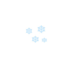 Flat vector icon - snowy weather, snow. Silhouette of blue snowflakes closeup isolated