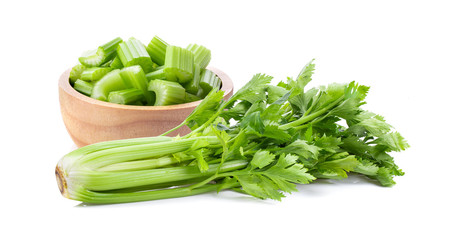 Fresh celery isolated on white background