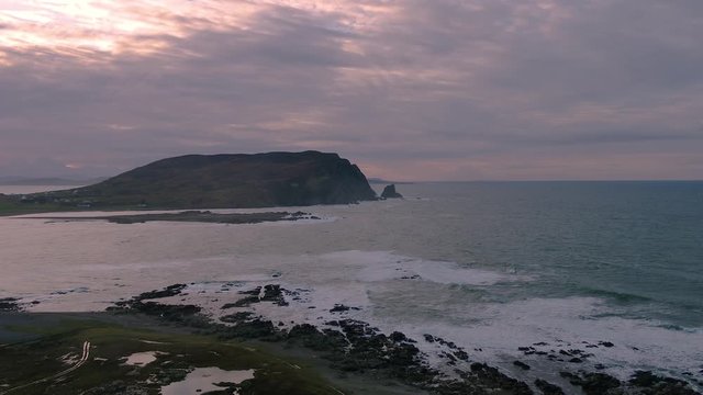 Aerial view of Tullagh bay, Inishowen - County Donegal, Republic of Ireland