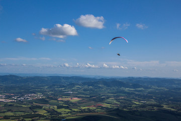 Fototapeta na wymiar Paraglider in the sky