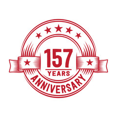 157 years logo design template. 157th anniversary vector and illustration.