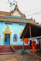 Obraz premium Buddhist tunic (Kesa) inside Wat Hanchey, a Buddhist temple near Kampong Cham city, Cambodia