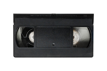 VHS video tape cassette isolated on white background