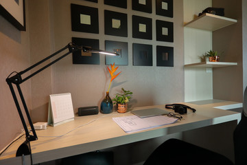 table work of architect in business home office