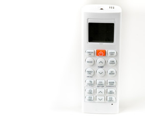 air conditioning remote control, white plastic cover with colored button and white buttons, for...