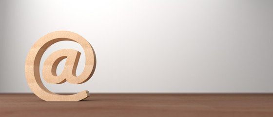 3D illustration. Massive sign of ET in a light room. Modern conceptual interior. Background for banner