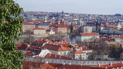 Fototapeta na wymiar Prague View from the Cathedral St. Vitus, Visit Tourist