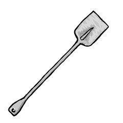 Creative hand drawn shovel.Colorful isolated illustration.