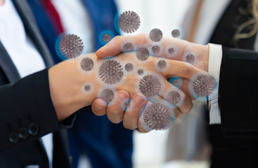 Corona virus 2019,the most transmission of virus or bacterai from hand touch concept for background healthcare and medical