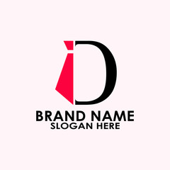 logo letter d with icon tie vector design 