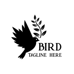 Obraz premium message of peace design, vector illustration. silhouette bird logo design