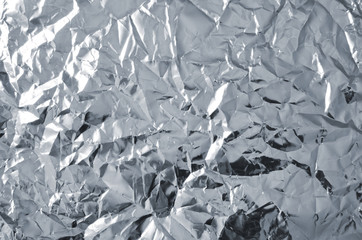 Aluminium foil texture background. Different wrinkled surfaces.