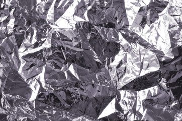 Aluminium foil texture background. Different wrinkled surfaces.