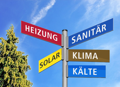 Wegweiser Sanit&auml;r, Heizung, Solar, Klima, K&auml;lte
