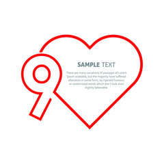 Heart shape step number, Vector template