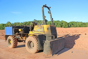  truck on a road construction site	