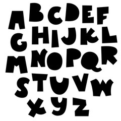 black bold papercut font collection