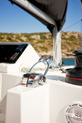 catamaran yacht at sea