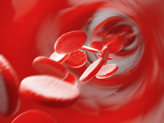3D rendering illustration of many blood cells