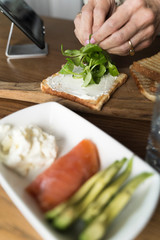 the ingredients of an healthy sandwich