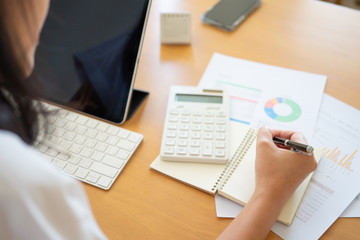 Young Freelancer or Businessman working at home office and typing on keyboard smartphone tablet. Working Online Or Studying And Learning While Using smartphone tablet. Freelance Work, Business concept