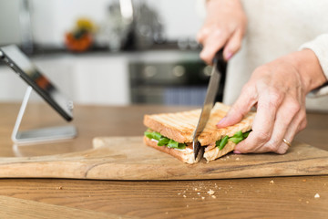 splitting an healthy toast