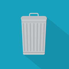 metal trash bin icon- vector illustration