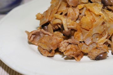 蓮根と豚肉の炒め物