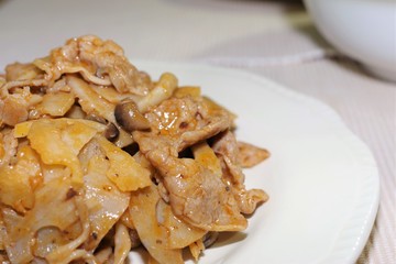 蓮根と豚肉の炒め物