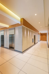 Empty hallway or lobby in a modern office or apartment.