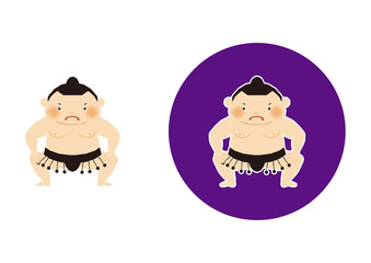 相撲。力士のクリップアート。相撲をとる力士。