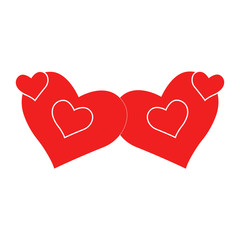 Vector heart of outline hand drawn heart icon. Illustration for your graphic design.