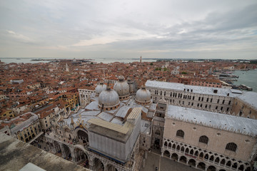Fototapeta na wymiar Panorama of Venice, Doges palace, Italy