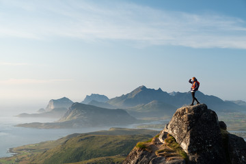 Lofoten islands are full of mountains and ocean view. From Skottinden mountain to Unstad village and hikes all around - Powered by Adobe