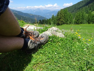 shoes in the mountains
