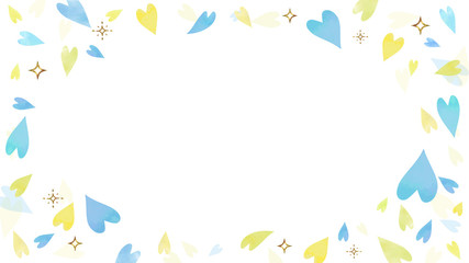 Obraz premium ブルーのハートの背景素材（横長 16:9）