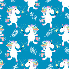 Unicorns seamless pattern