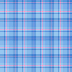 Seamless pattern in lovely light blue and pink colors for plaid, fabric, textile, clothes, tablecloth and other things. Vector image.